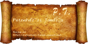 Petneházi Tamás névjegykártya