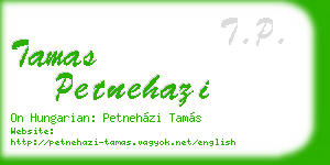 tamas petnehazi business card